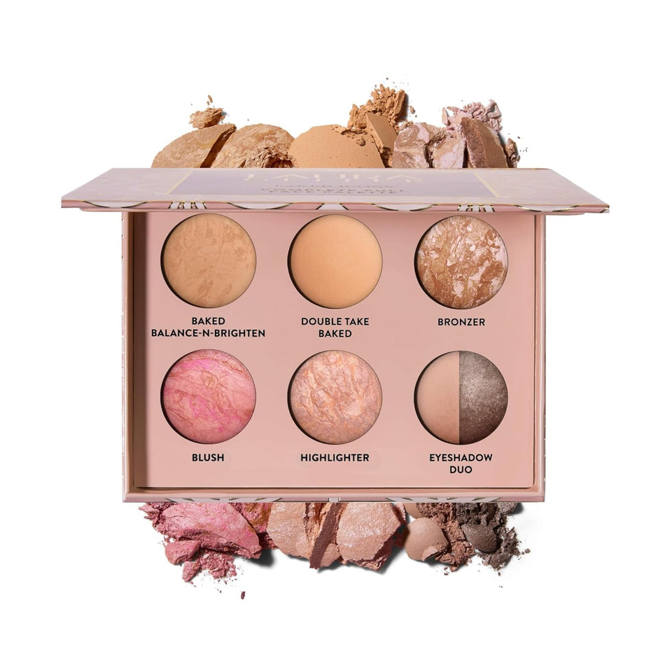 Laura Geller Baked Icons palette front view with all-in-one makeup options for on-the-go looks.