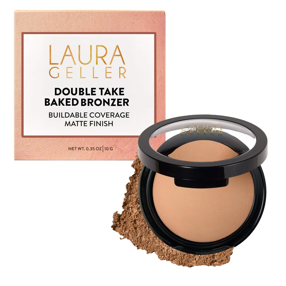 Laura Geller New York Double Take baked bronzer compact for natural warmth.
