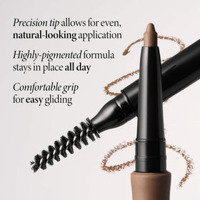 Spoolie-end for quick blending and natural-looking brows.