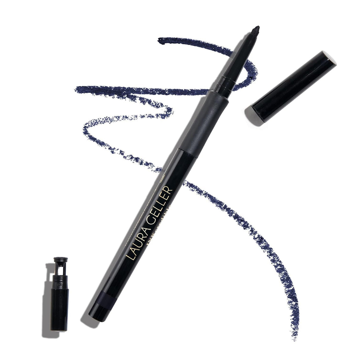 LAURA GELLER Inkcredible Gel Eyeliner Indigo Night outer packaging highlighting waterproof, smudge-proof performance.