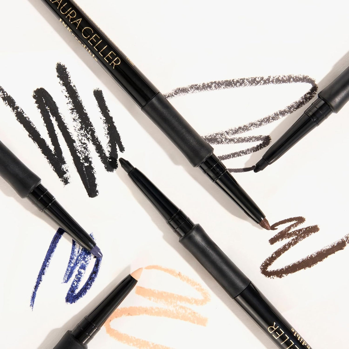 Olive My Love on the eyelid using LAURA GELLER INKCREDIBLE Gel Eyeliner for bold definition.