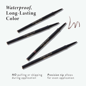 Precise line stroke with angled tip on LAURA GELLER INKCREDIBLE Gel Eyeliner.