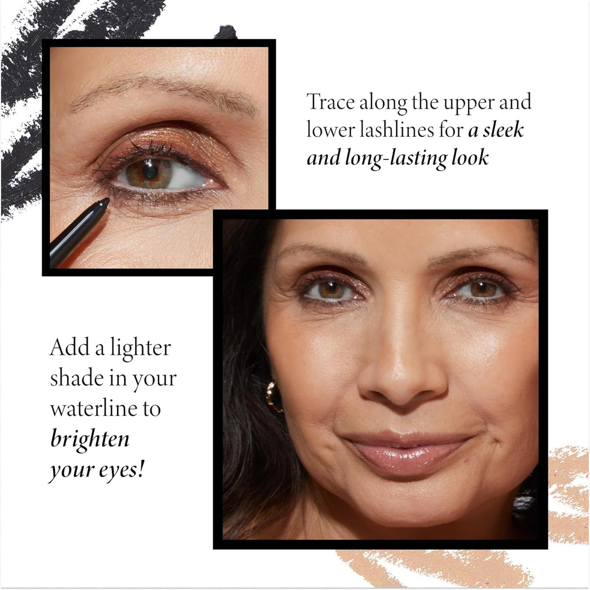 Tightlining with LAURA GELLER INKCREDIBLE Gel Eyeliner demonstrates close-to-lash definition.