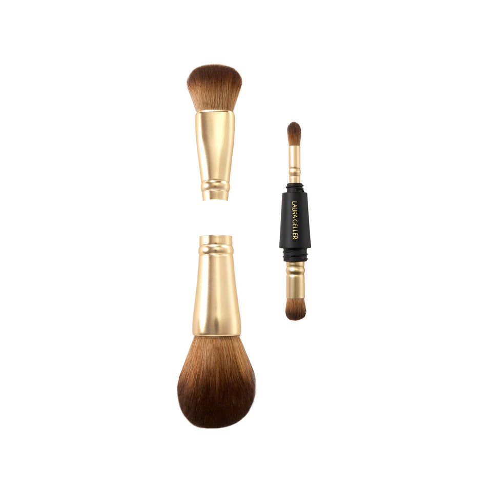 LAURA GELLER NEW YORK 4-in-1 travel brush set for on-the-go makeup