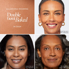 LAURA GELLER NEW YORK baked double take dual sponge applicator shows convenient dry application.