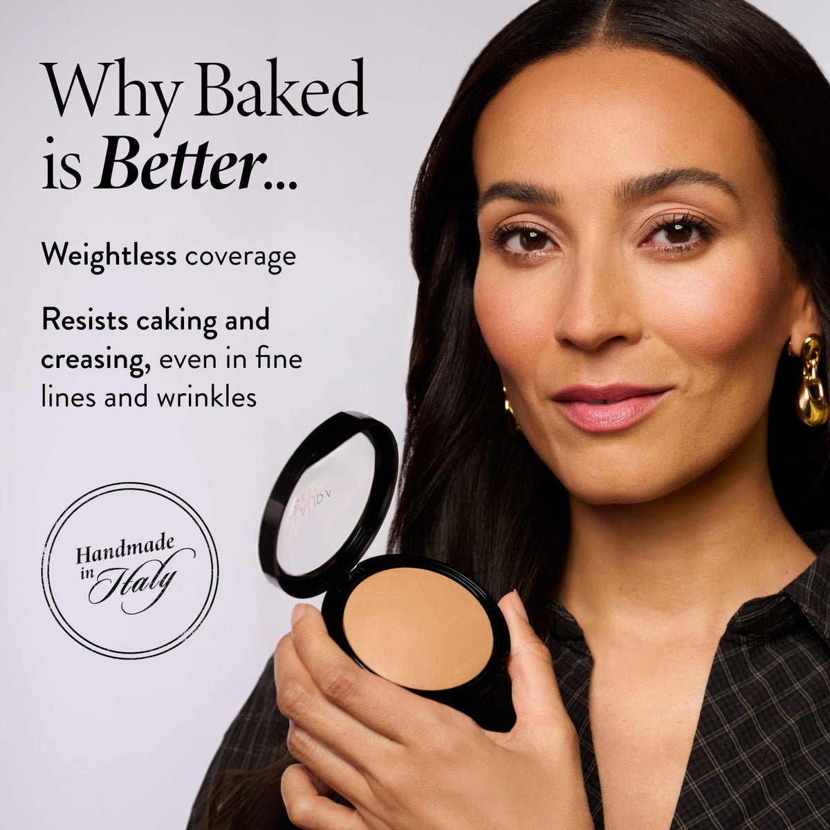 LAURA GELLER NEW YORK baked double take foundation with jojoba seed oil for softened skin.