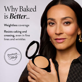 LAURA GELLER NEW YORK baked double take foundation with jojoba seed oil for softened skin.
