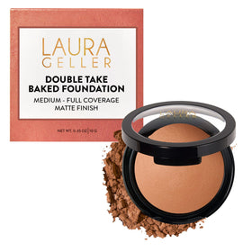 LAURA GELLER NEW YORK baked double take powder foundation deep compact for a weightless finish.