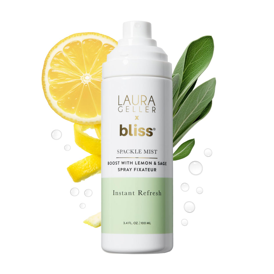 LAURA GELLER NEW YORK Bliss Spackle Mist Boost bottle showcasing lemon and sage fragrance for refreshing hydration