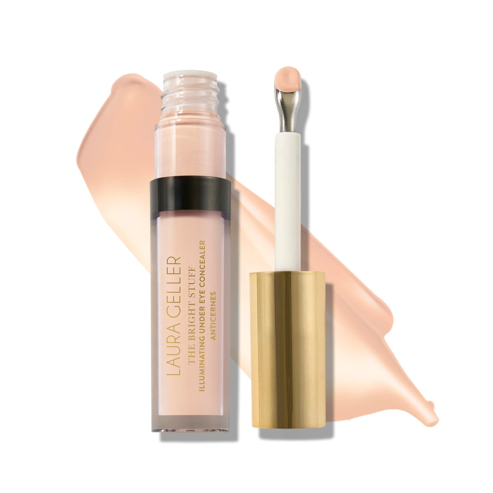 Laura Geller New York The Bright Stuff concealer cooling tip for porcelain skin, depuffing and brightening.