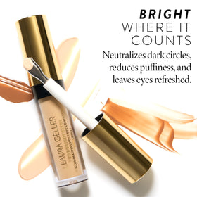 Depuffing metal applicator helps refresh eyes while light-reflecting pigments brighten.