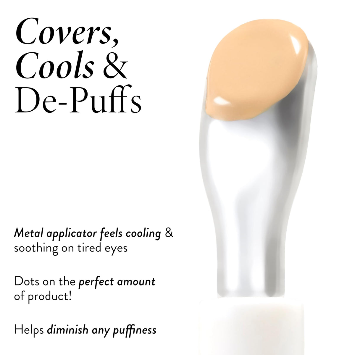 Brightening and illuminating under-eye concealer by Laura Geller with a cooling applicator for refreshed eyes.