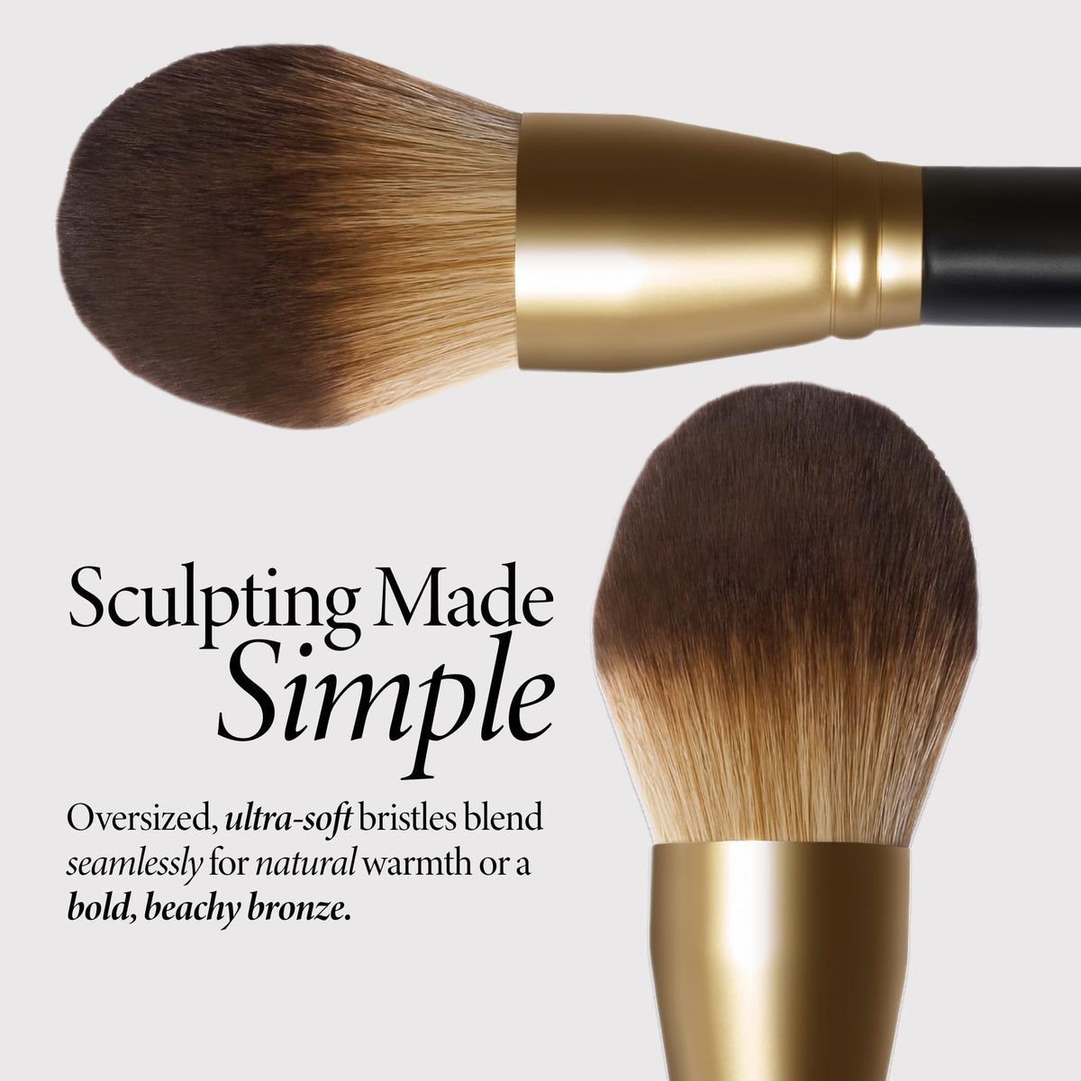 Laura Geller New York Bronzer Brush applied on skin for radiant body bronzing.