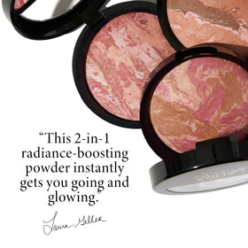 LAURA GELLER NEW YORK brush application blends blush and bronzer in one sweep