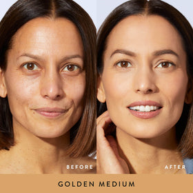 Laura Geller New York color-correcting pigments adjust tone for natural balance.