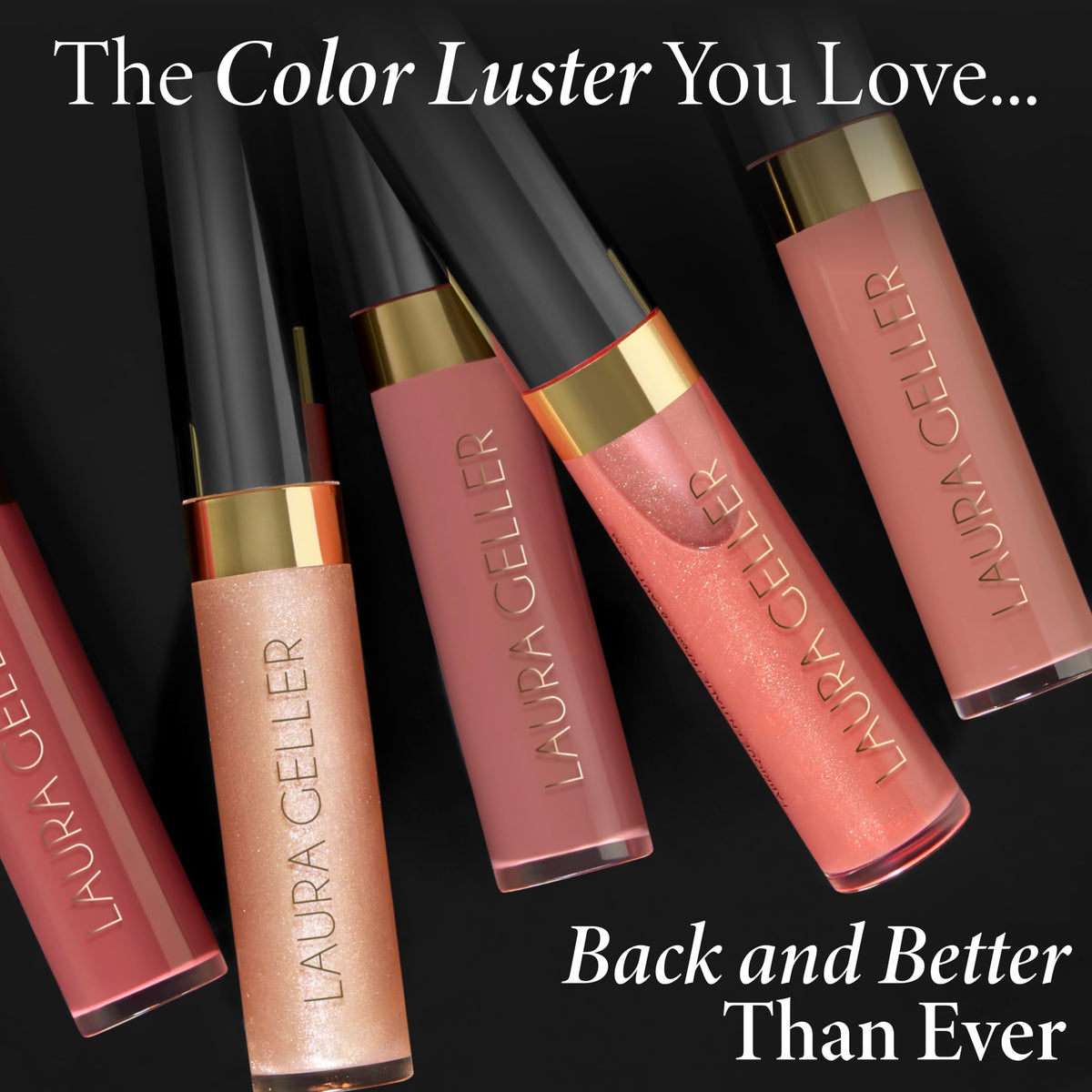 Laura Geller New York Cookie Dough gloss application demonstrates smooth, non-sticky wear.