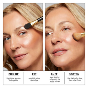 LAURA GELLER NEW YORK dual-ended brush bristles for diffusing color softly