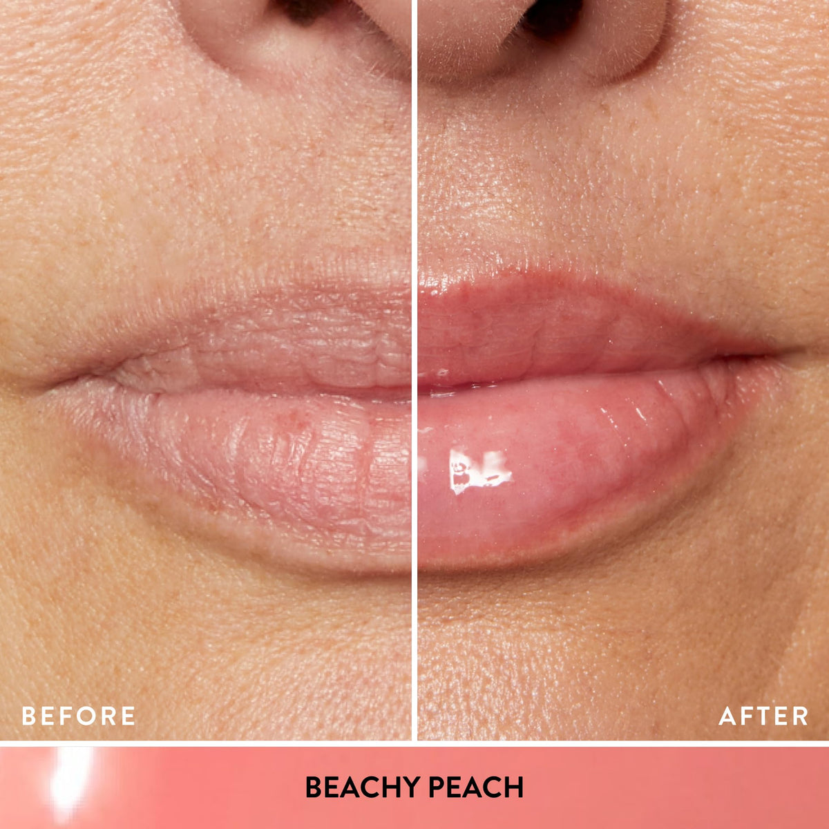 LAURA GELLER NEW YORK Fine Shine Lip Oil Beachy Peach bottle close up shows sleek moisturizing formula