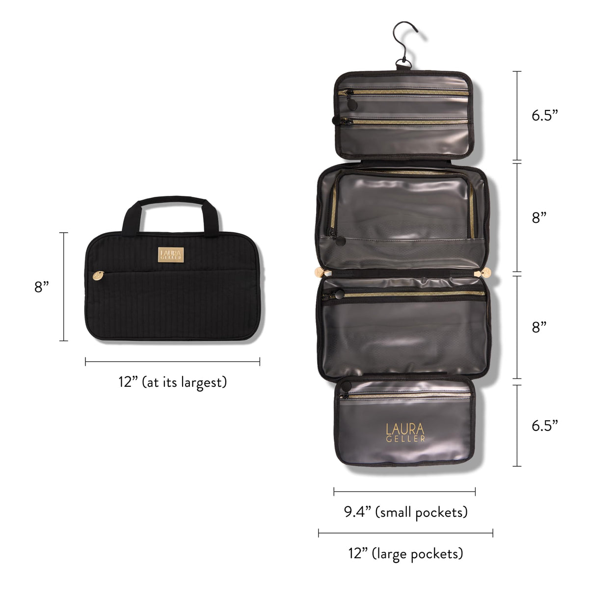 Laura Geller New York folding travel case design saves space in luggage.