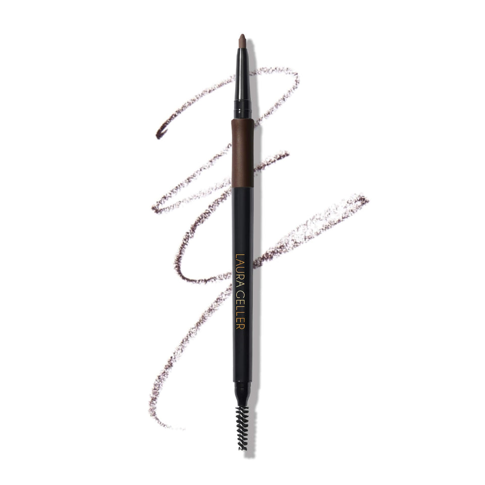 Laura Geller New York Inkcredible waterproof brow pencil close-up for precise color fill.