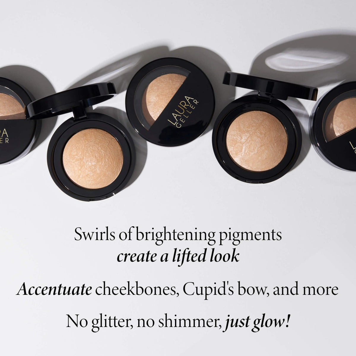  Laura Geller New York inner eye corners brightening with a subtle glow.