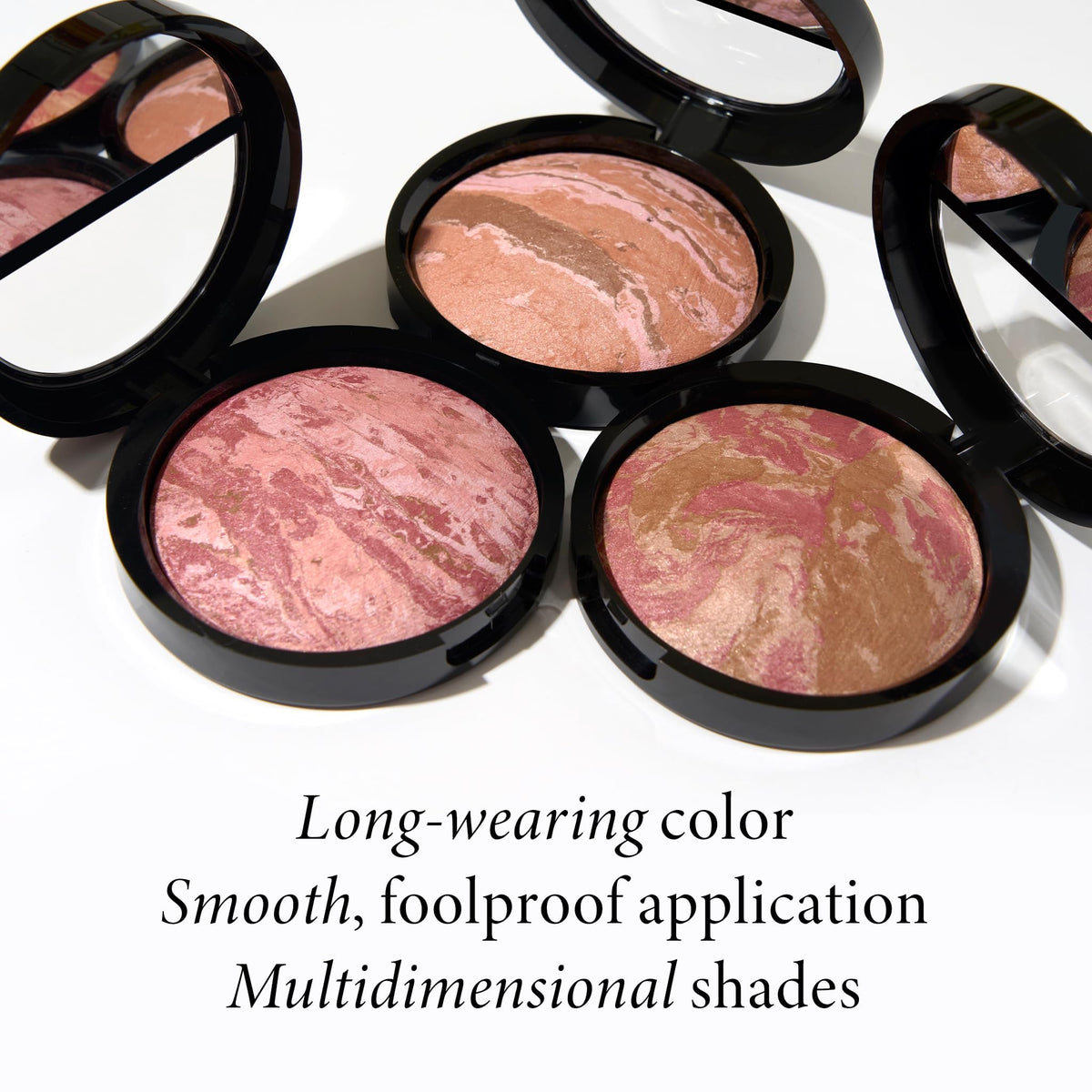 LAURA GELLER NEW YORK marbleized powder swirl highlights rosy bronze blend for radiant warmth