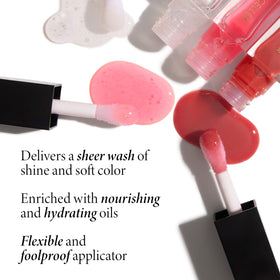Laura Geller New York Neutral Zone rosy shade swatch on lips.