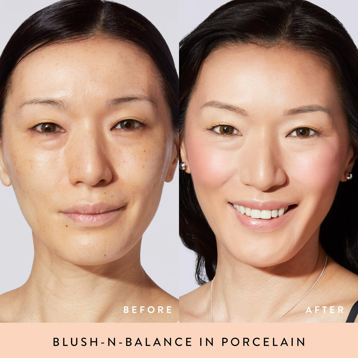 Porcelain shade powder foundation from Laura Geller New York on pale skin