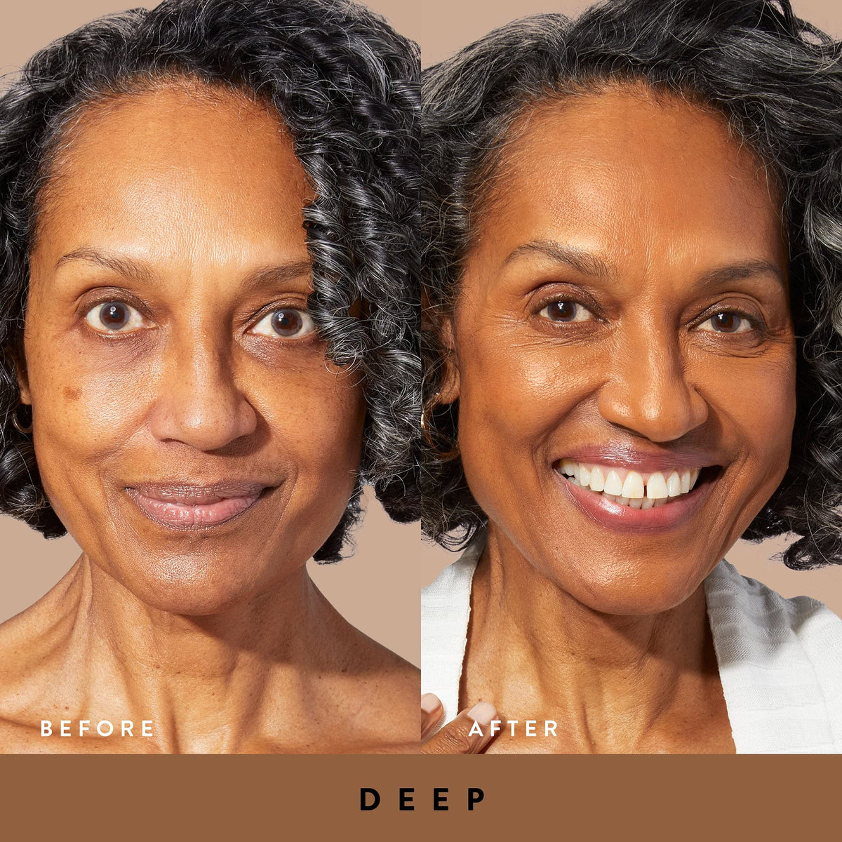 Quench-n-Tint swatches in deep shade for even tone