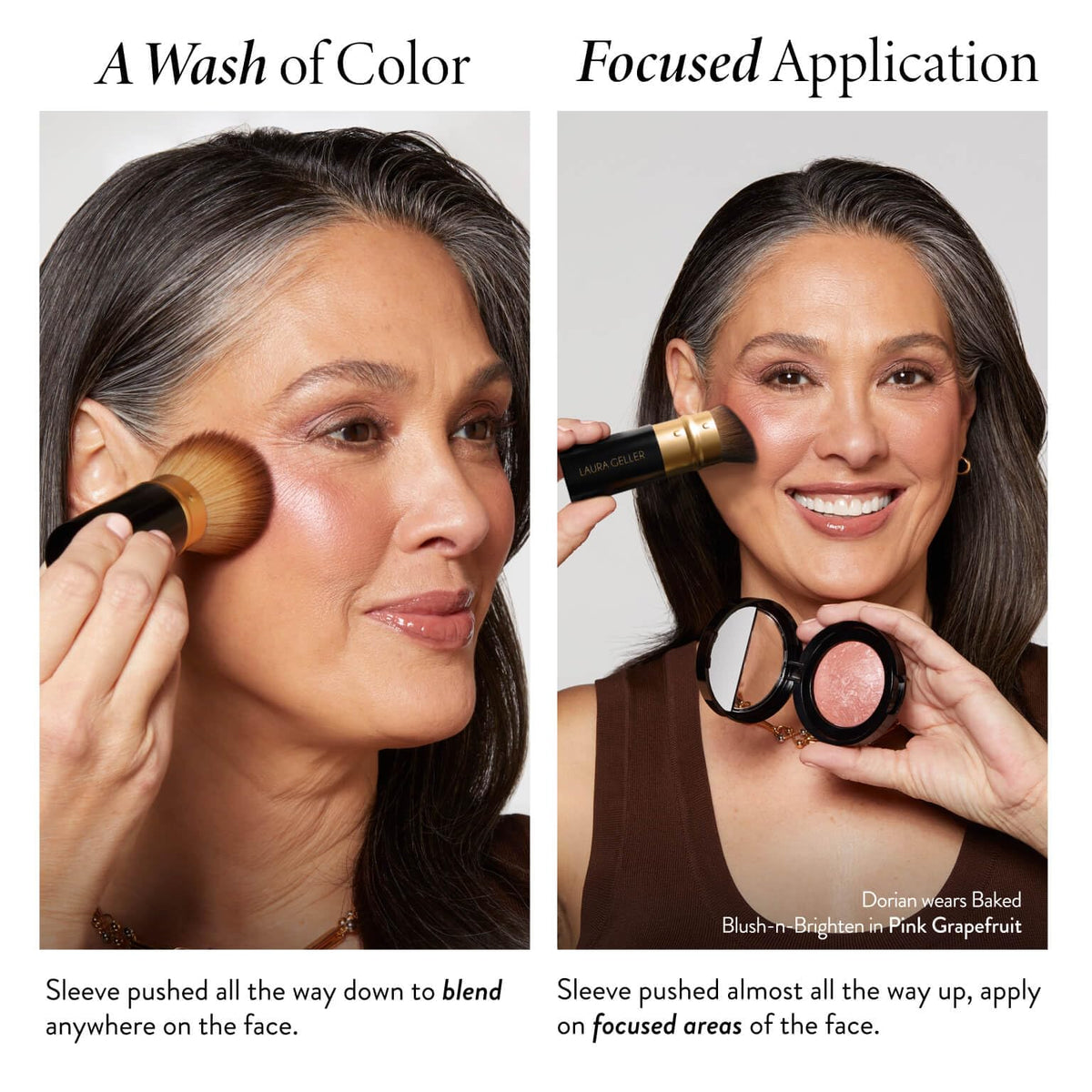 LAURA GELLER NEW YORK Retractable Angled Kabuki Brush for precise powder application