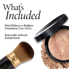Laura Geller New York retractable kabuki brush for precise, weightless color application.