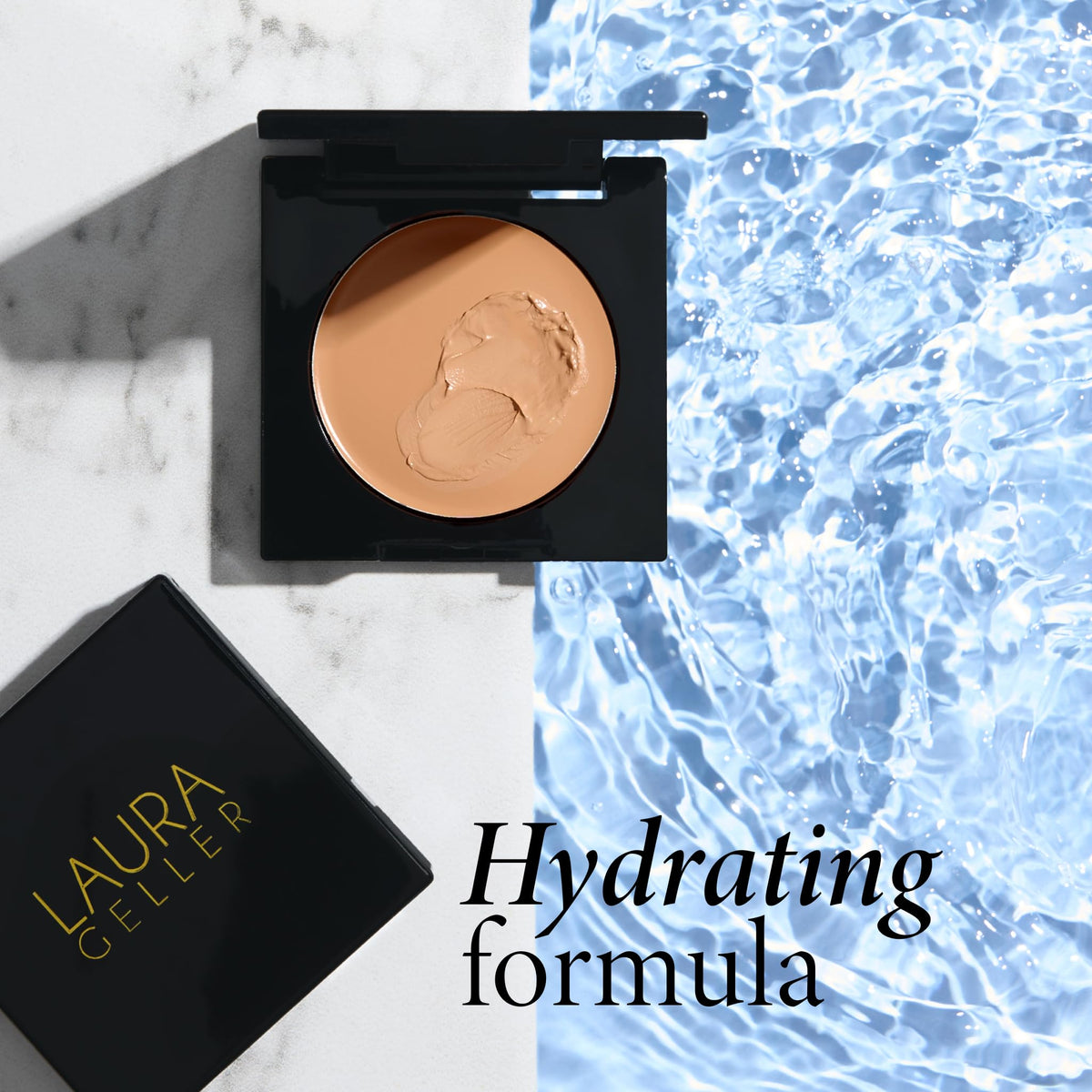 LAURA GELLER NEW YORK packaging closeup highlighting sleek design