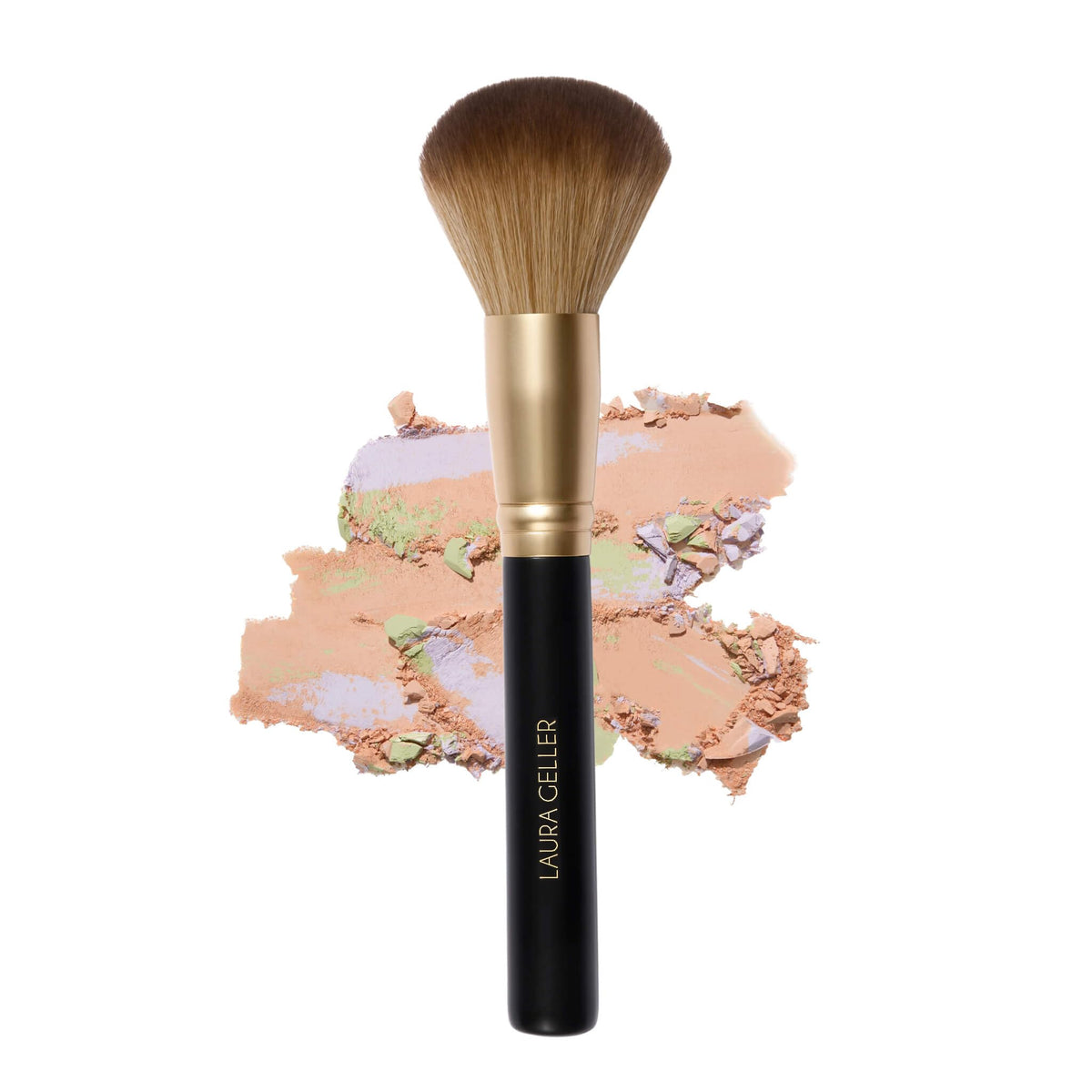 LAURA GELLER NEW YORK setting powder brush closeup shows soft vegan bristles for smooth application