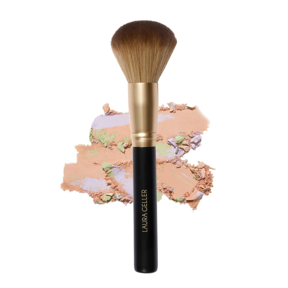 LAURA GELLER NEW YORK setting powder brush closeup shows soft vegan bristles for smooth application