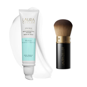 Laura Geller New York Spackle primer bottle showing hydrated base for smoother makeup.