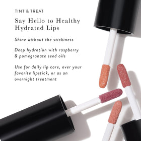 LAURA GELLER NEW YORK Treat-n-Go lip oil daily-use on desk for quick shine.