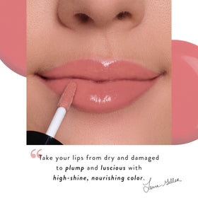 LAURA GELLER NEW YORK Treat-n-Go lip oil glossy lips shot conveys high-shine finish.