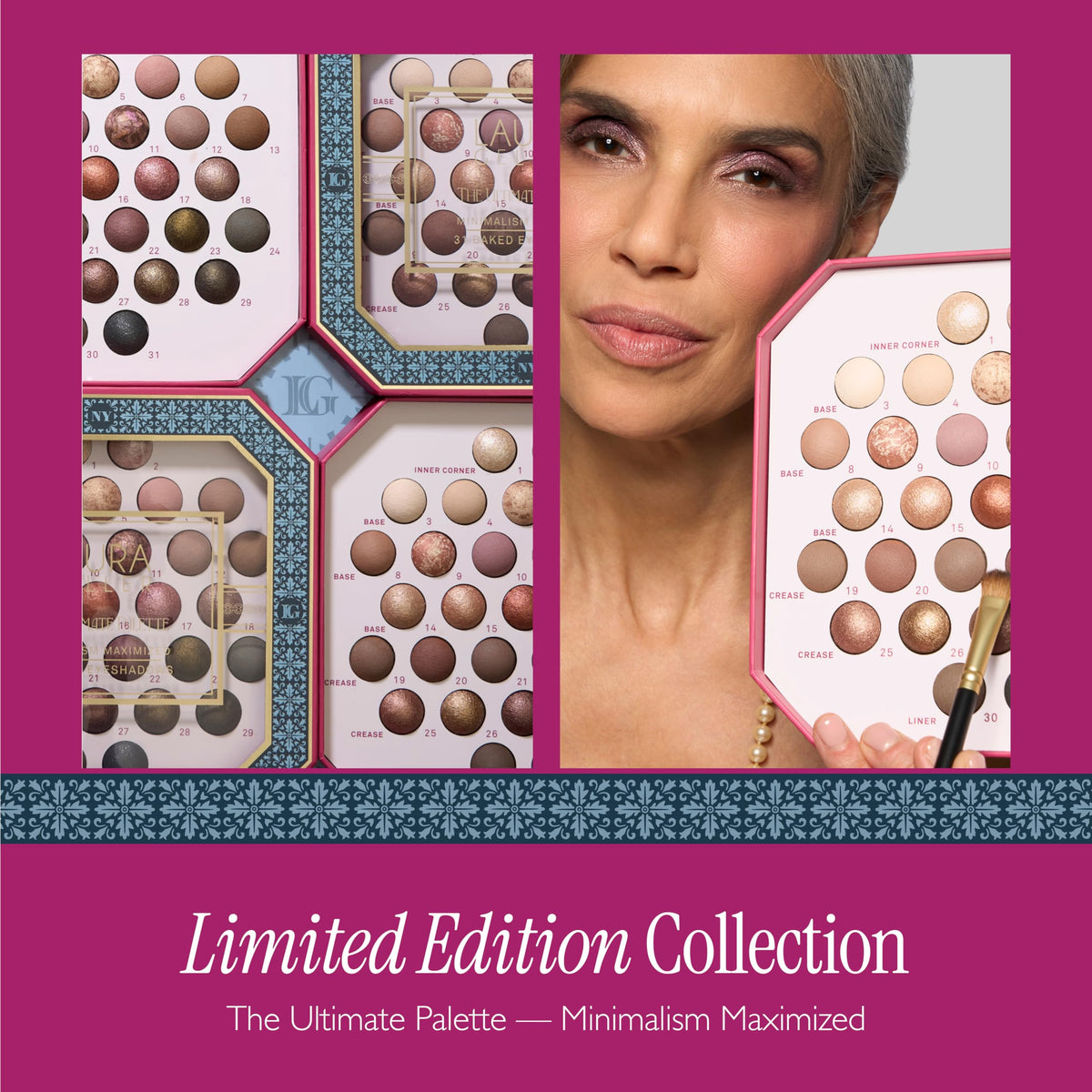 Laura Geller New York swatches reveal warm nude and brown tones for everyday glam.