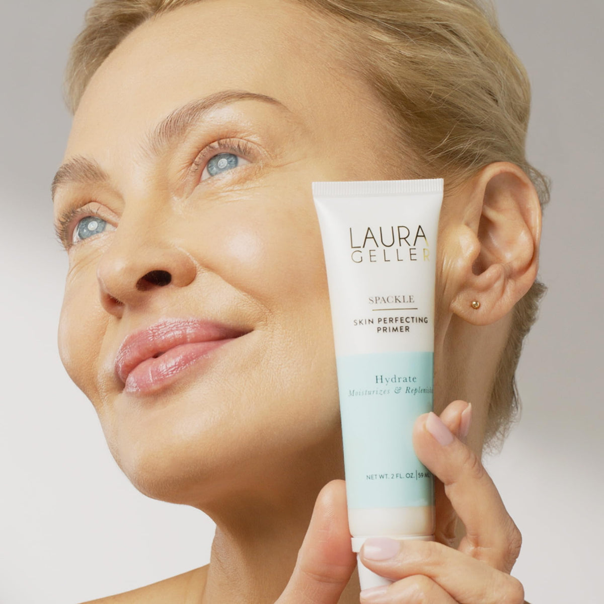 Laura Geller Spackle Duo packaging highlights generous super-size primer.