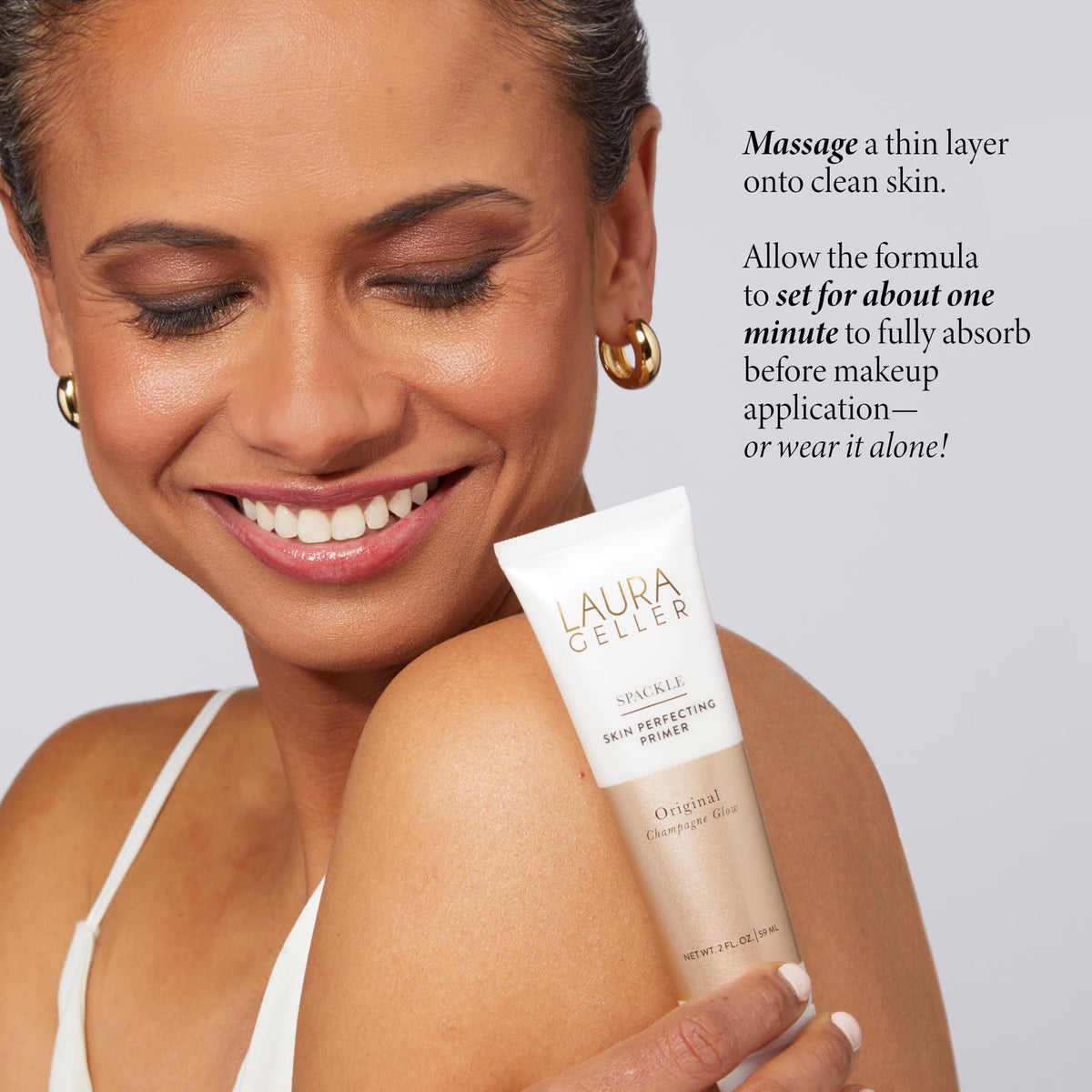 Laura Geller Spackle Duo product display inspires easy daily skincare prep.