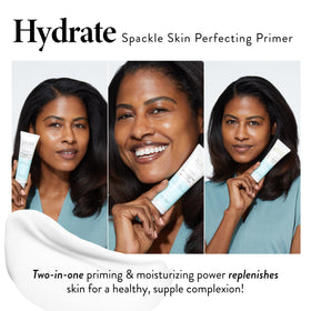Laura Geller Spackle Duo texture-free cream demonstrates fragrance-free formula.