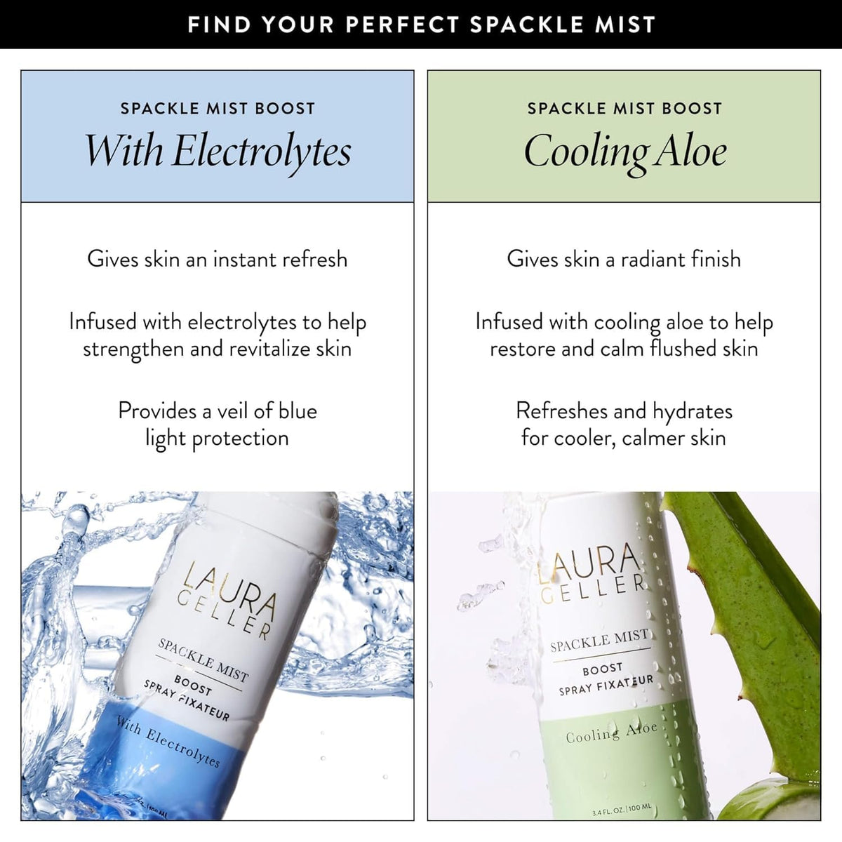 LAURA GELLER Spackle Mist Boost cucumber soothing extract for calm skin