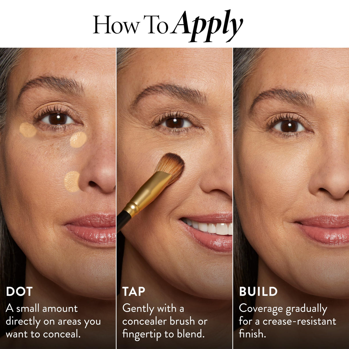 LAURA GELLER NEW YORK concealer brightens under-eye area with smooth finish.