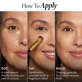 LAURA GELLER NEW YORK concealer brightens under-eye area with smooth finish.