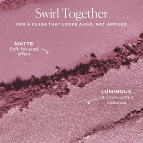 Laura Mercier Blush Color Infusion Duo bare-skin application shows seamless finish.