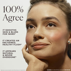 Laura Mercier Blush Color Infusion Duo over foundation for natural layering.
