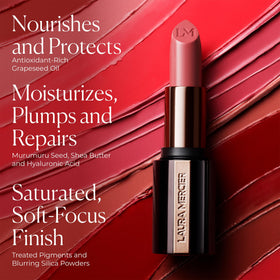 Laura Mercier Caviar Hydra Crème Lipstick demonstrates smudge-proof wear during activities.