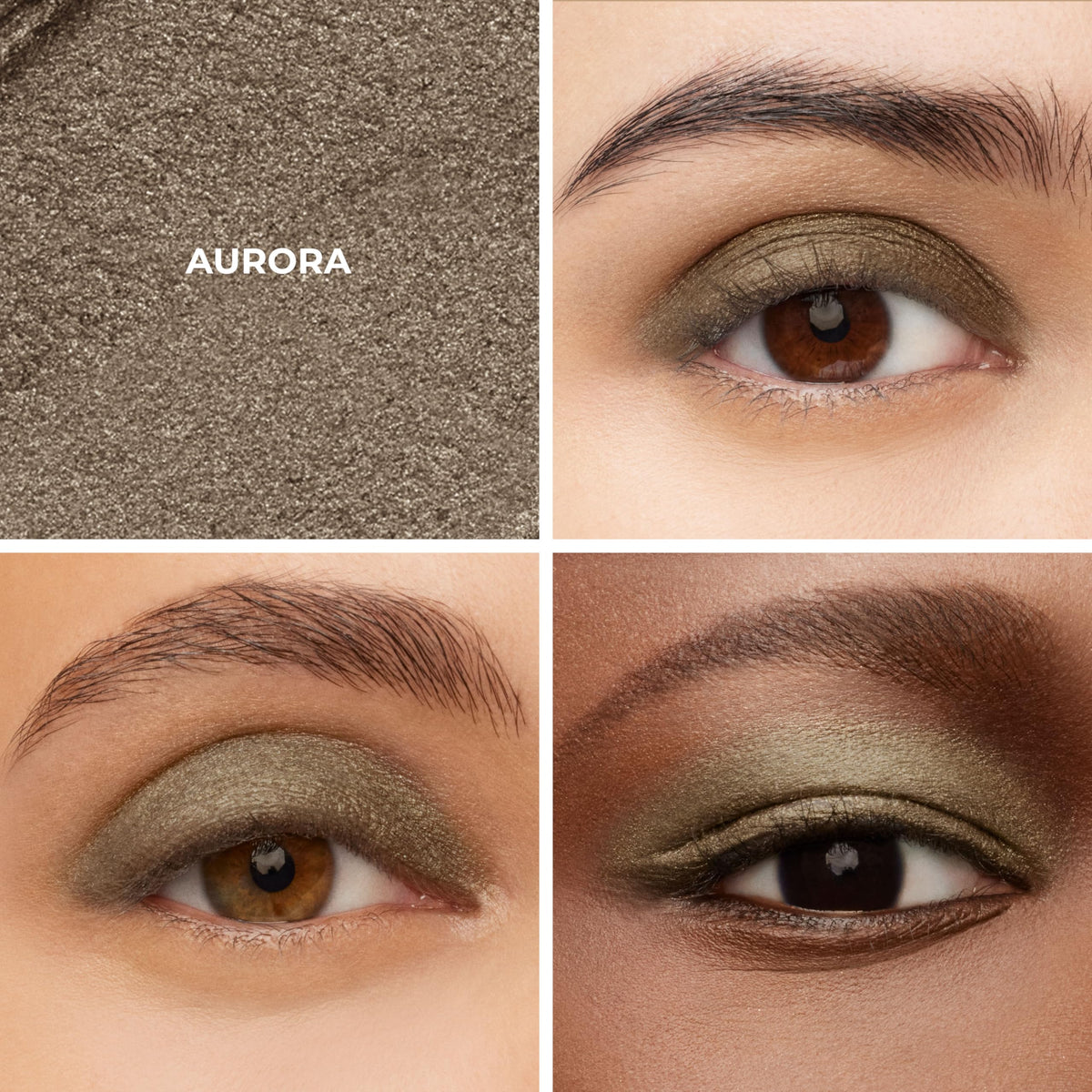 Applying Laura Mercier Caviar Stick Aurora on the lid demonstrates quick, even blend.