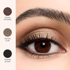 Laura Mercier Caviar Stick Aurora on the eyelid delivers long-lasting color payoff.