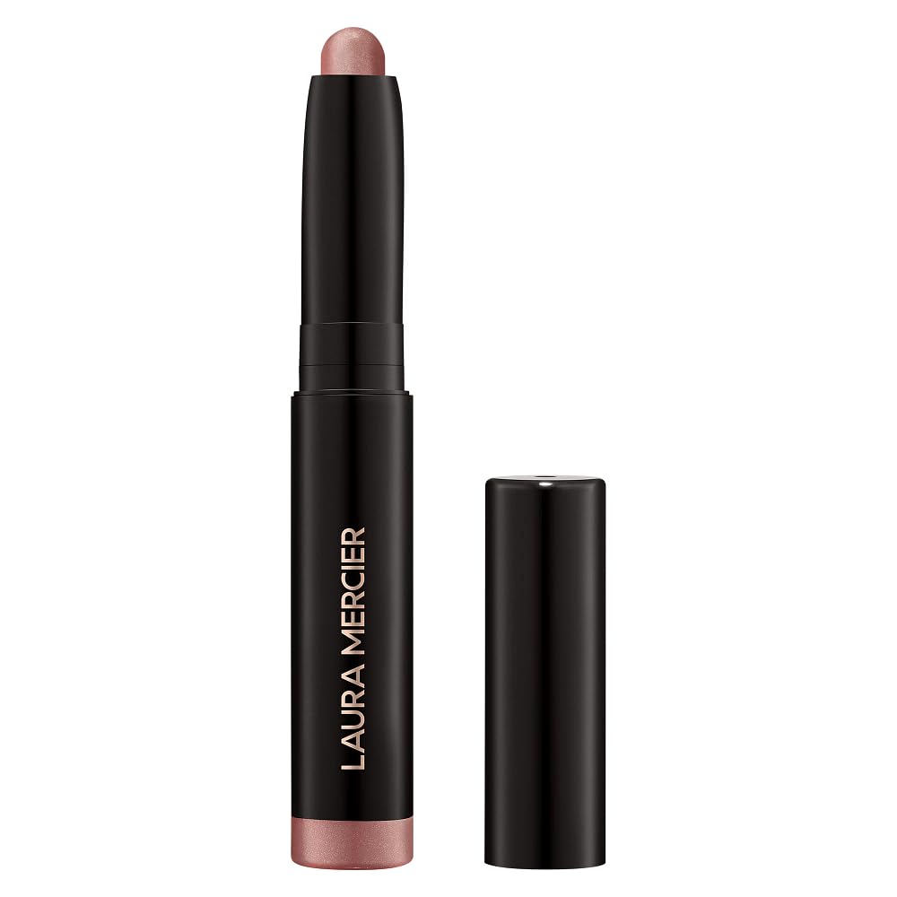 Laura Mercier Caviar Stick shimmer rose swatch shows luminous, buildable color for day-to-night looks.